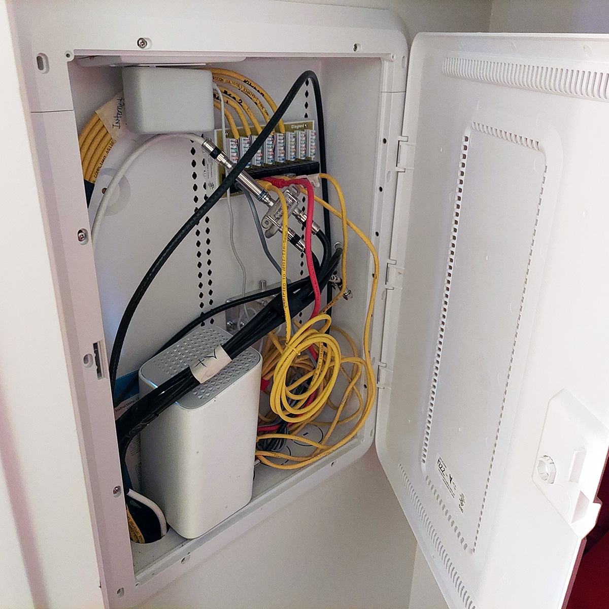 Lynstar helps clients to consolidate their wiring into one internet cabinet for their wifi, phone and other network connections