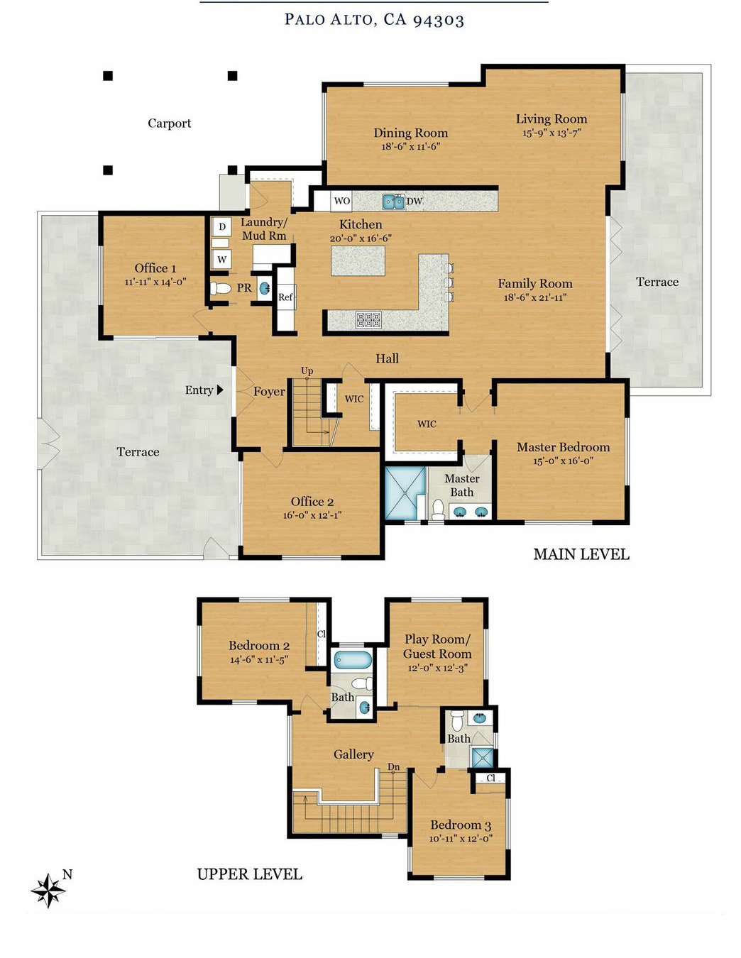 Floor plans for the new house built in Palo Alto
